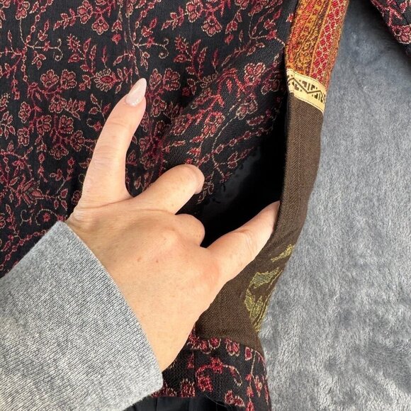 Vtg Patchwork Floral Paisley 16 1X Jacket White Stag Lagenlook Boho Tapestry - Picture 9 of 12